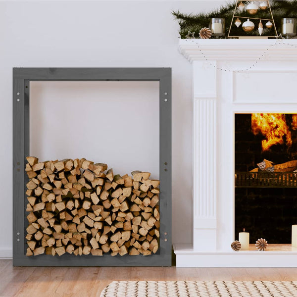 Graues Brennholzregal Mixaura 80x25x100cm (Kiefer)