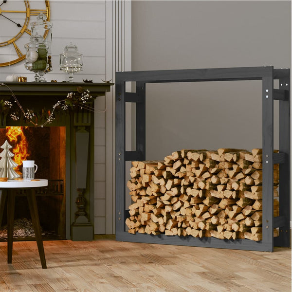 Graues Brennholzregal Mixaura 100x25x100cm (Kiefer)