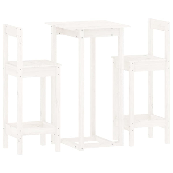 Weißes Bartischset Gabrilia (3-teilig, Kiefer)
