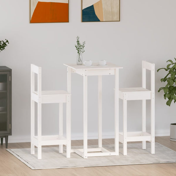Weißes Bartischset Gabrilia (3-teilig, Kiefer)