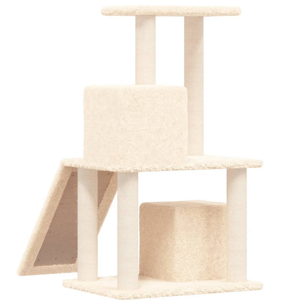 Katzenkratzbaum Alexiadis 82 cm mit Sisalstämmen, Creme
