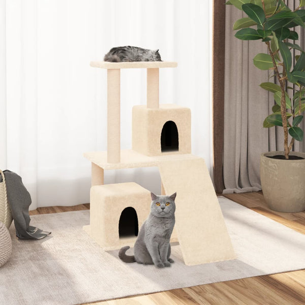 Katzenkratzbaum Alexiadis 82 cm mit Sisalstämmen, Creme