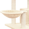 Kratzbaum Iozofina 82 cm mit Sisal-Kratzsäulen in Creme für Katzen