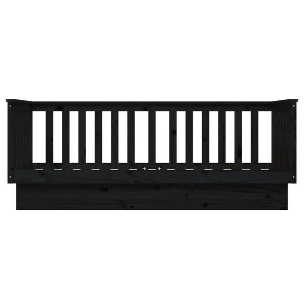 Schwarzes Schlafsofa Paseta 75x190cm (Kiefer)