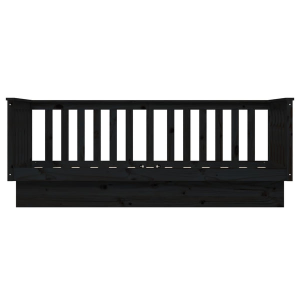 Schwarzes Schlafsofa Paseta 90x190cm (Kiefer)
