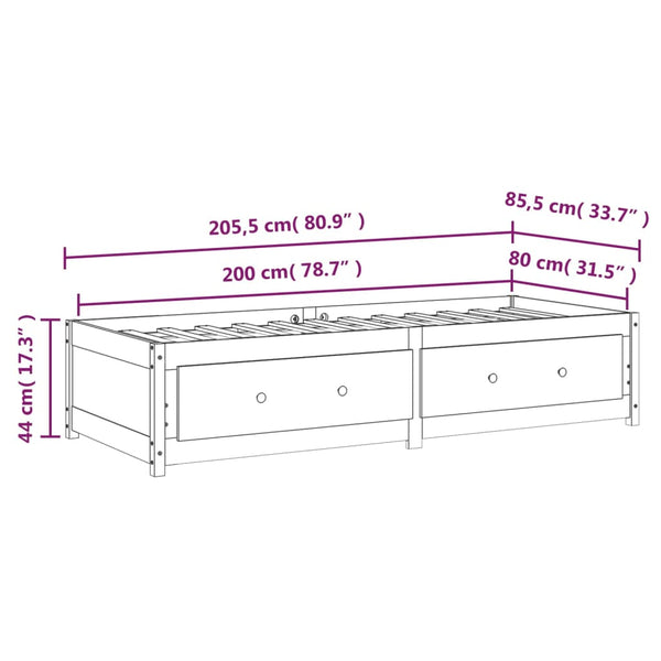 Honigbraunes Schlafsofa Legarde 80x200cm (Kiefer)
