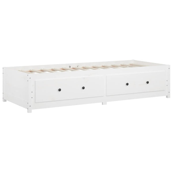 Weißes Schlafsofa Legarde 90x190cm (Einzel Kiefer)