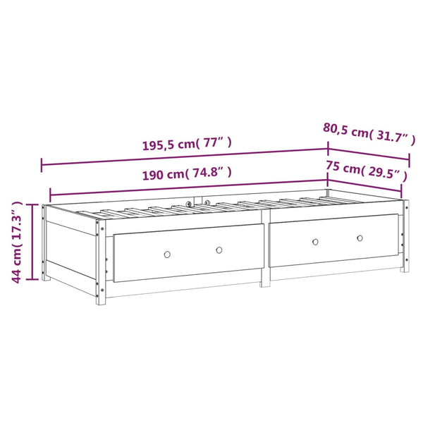 Schlafsofa Legarde 75x190cm (Einzel Kiefer)