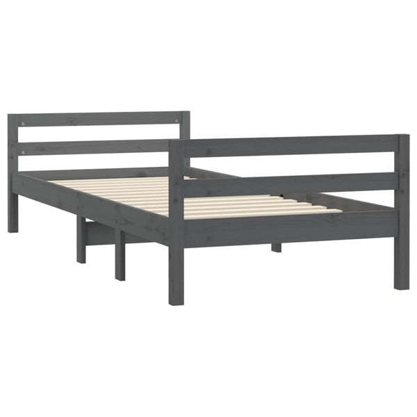 Graues Bettgestell Bitboaca 75x190cm (Kiefer)