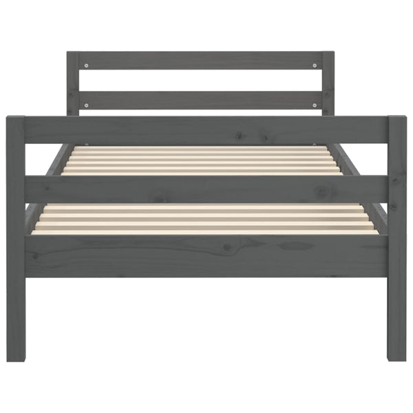 Graues Bettgestell Bitboaca 75x190cm (Kiefer)
