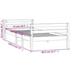 Graues Bettgestell Bitboaca 75x190cm (Kiefer)