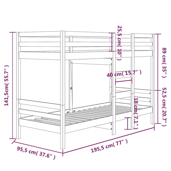 Etagenbett Niana 90x190cm (Kiefer)