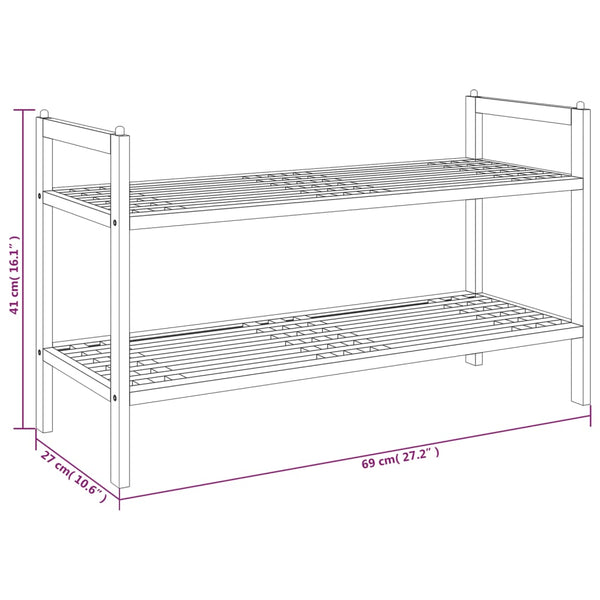 Schuhregal Orvil 69x27x41cm (Nussbaumholz)