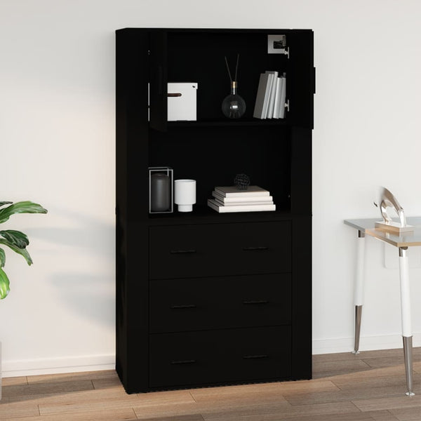 Musta seinäkaappi Volea 80x33x80cm (puinen)