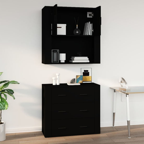 Musta seinäkaappi Volea 80x33x80cm (puinen)