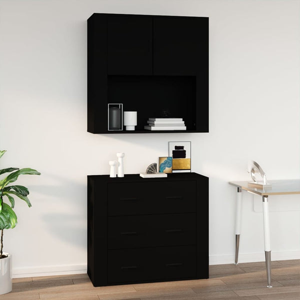 Musta seinäkaappi Volea 80x33x80cm (puinen)