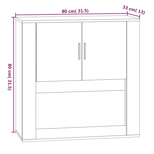 Harmaa seinäkaappi Volea 80x33x80cm (puinen)