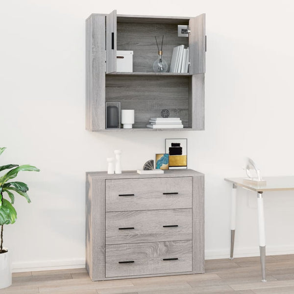 Harmaa seinäkaappi Volea 80x33x80cm (puinen)