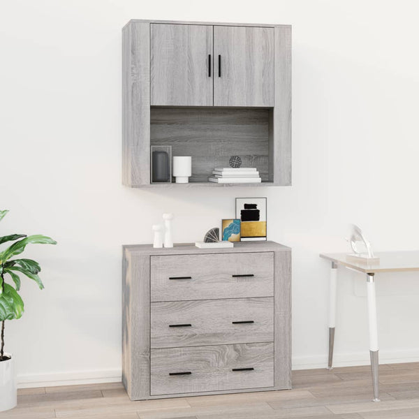 Harmaa seinäkaappi Volea 80x33x80cm (puinen)
