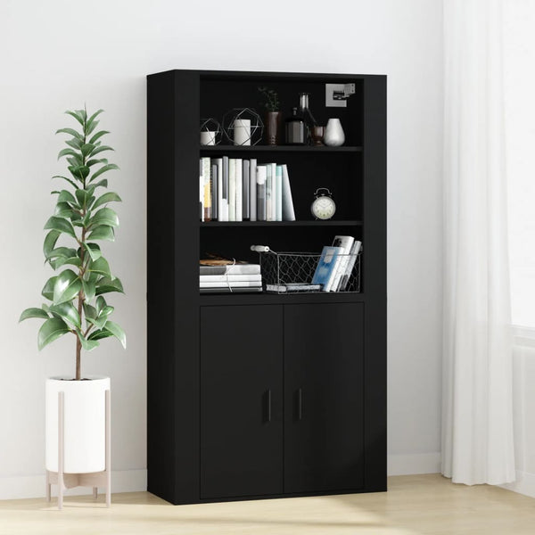 Schwarzer Wandschrank Fat 80x33x80cm (Holz)