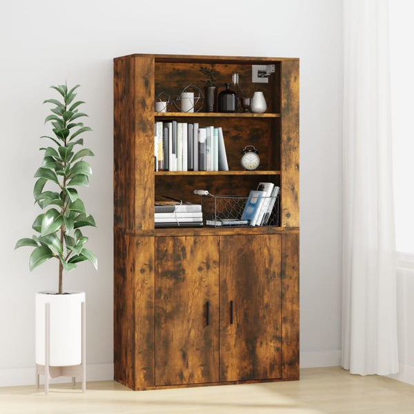 Wandhängeschrank Smoked Oak Fat 80x33x80cm (Holz)