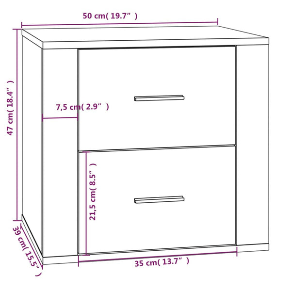 Nachttisch Helina 50x39x47cm grau (Sonoma)