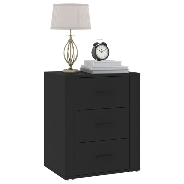 Schwarzer Nachttisch Corrina 50x36x60cm (Holz)