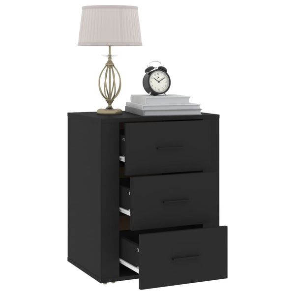 Schwarzer Nachttisch Corrina 50x36x60cm (Holz)