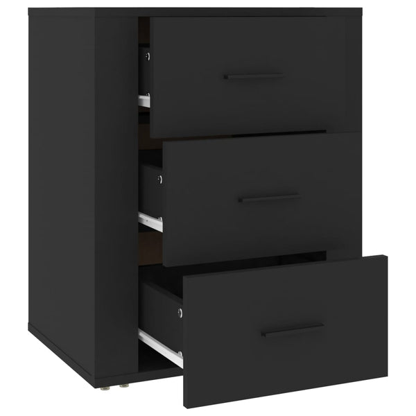 Schwarzer Nachttisch Corrina 50x36x60cm (Holz)