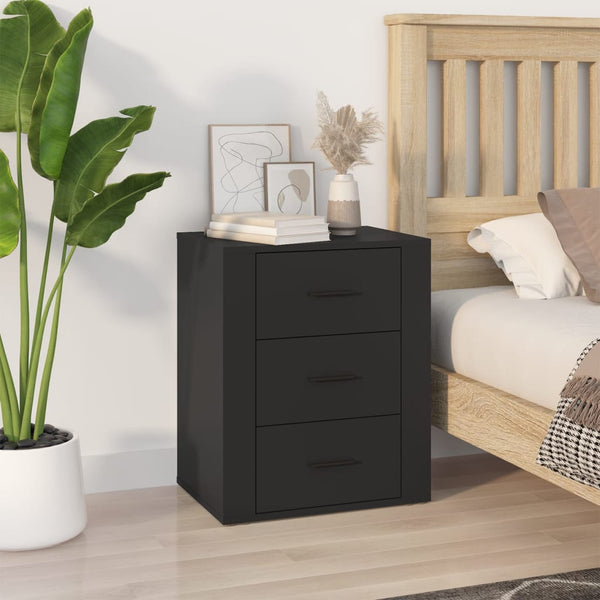 Schwarzer Nachttisch Corrina 50x36x60cm (Holz)