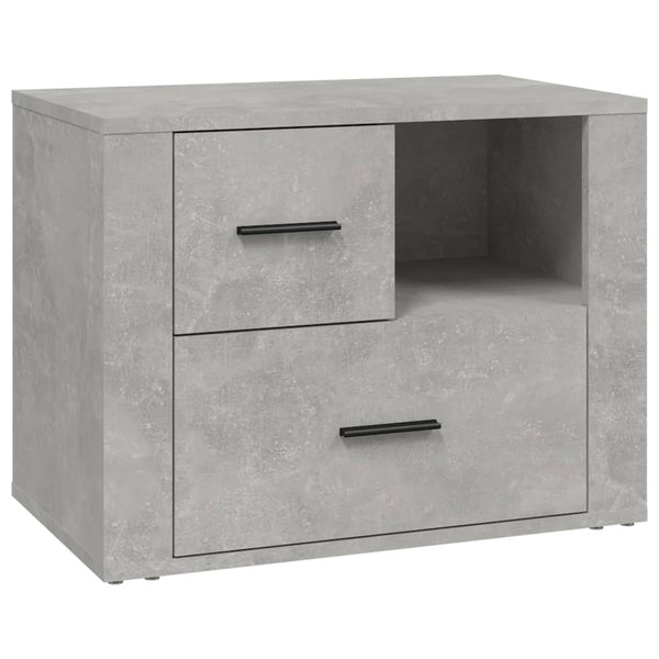 Betoninharmaa yöpöytä Dorii 60x36x45cm (puinen)