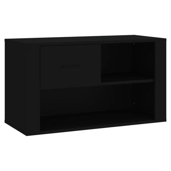 Schwarzer Schuhschrank Glicherie 80x35x45cm (Holz)