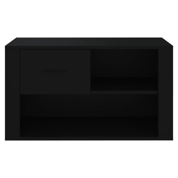 Schwarzer Schuhschrank Glicherie 80x35x45cm (Holz)