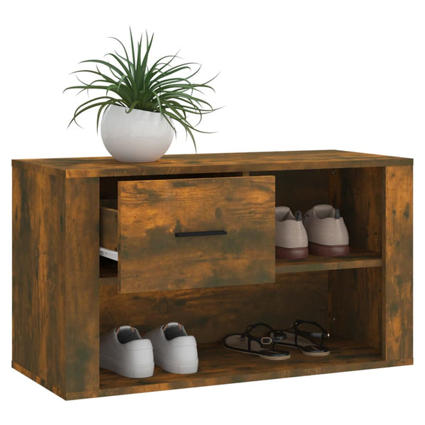 Schuhschrank Glicherie aus Rauchereiche 80x35x45cm (Holz)