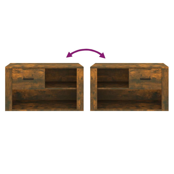 Schuhschrank Glicherie aus Rauchereiche 80x35x45cm (Holz)
