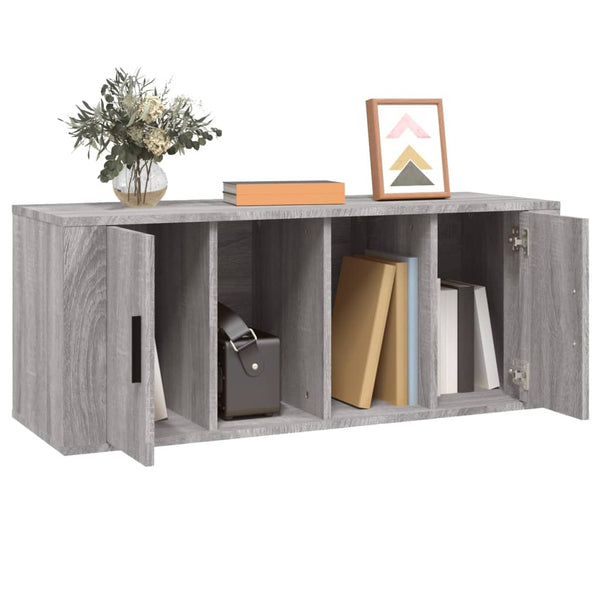 Graues TV-Möbel Wash 100x35x40cm (Holz)