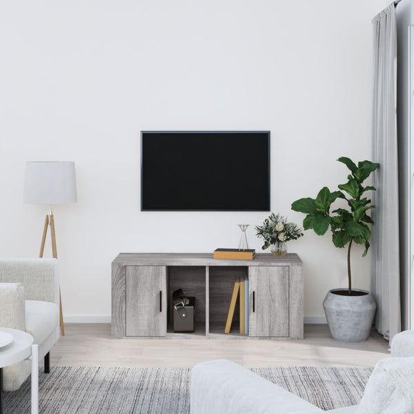 Graues TV-Möbel Wash 100x35x40cm (Holz)