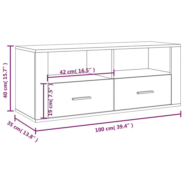 Graues TV-Möbel Cealic 100x35x40cm (Holz)