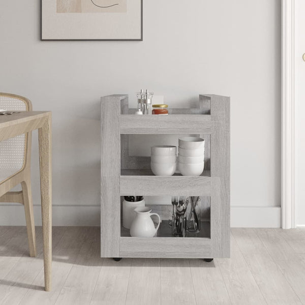 Grauer Küchenwagen Chioralia 60x45x80cm (Holz)