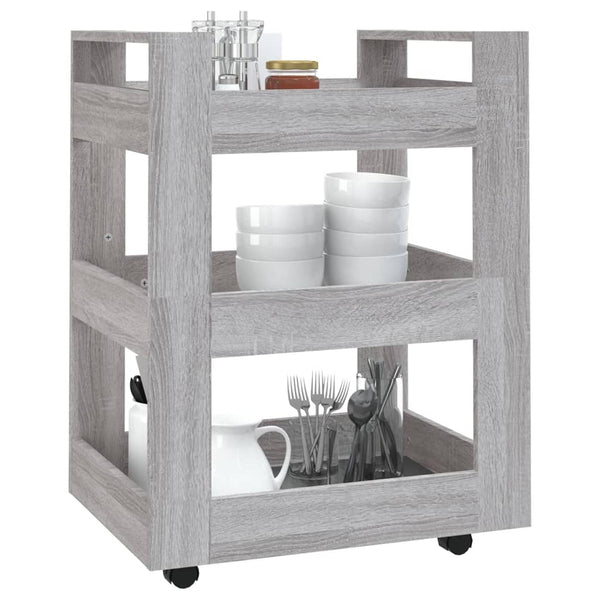 Grauer Küchenwagen Chioralia 60x45x80cm (Holz)