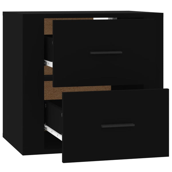 Schwarzer wandmontierter Nachttisch Naida 50x36x47cm