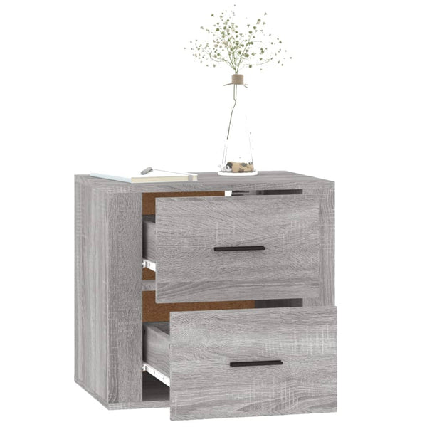 Grauer wandmontierter Nachttisch Naida 50x36x47cm