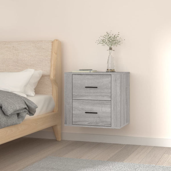 Grauer wandmontierter Nachttisch Naida 50x36x47cm