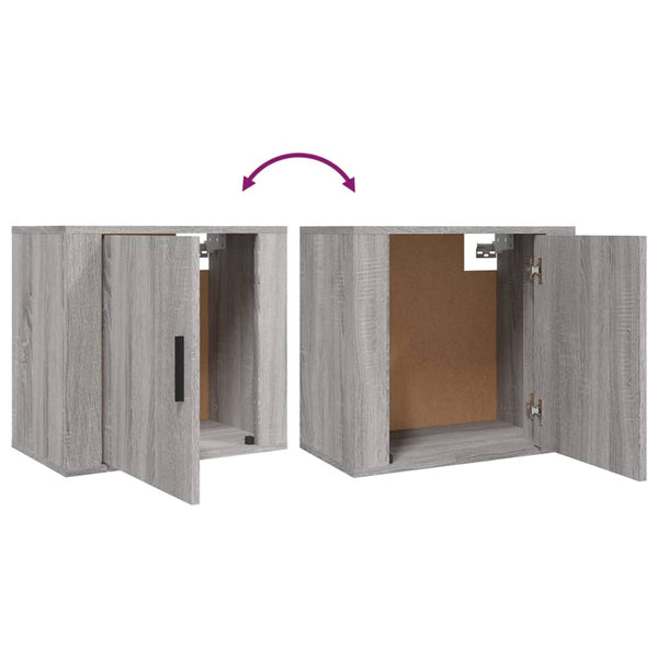 Grauer wandmontierter Nachttisch Monserrat 50x30x47cm