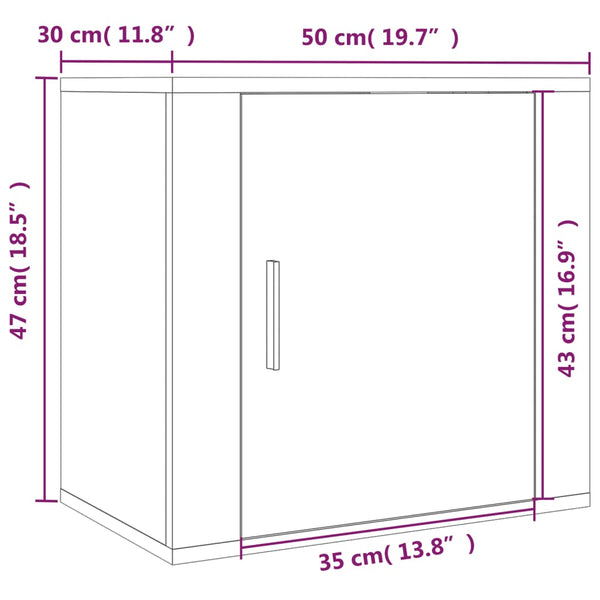 Grauer wandmontierter Nachttisch Monserrat 50x30x47cm
