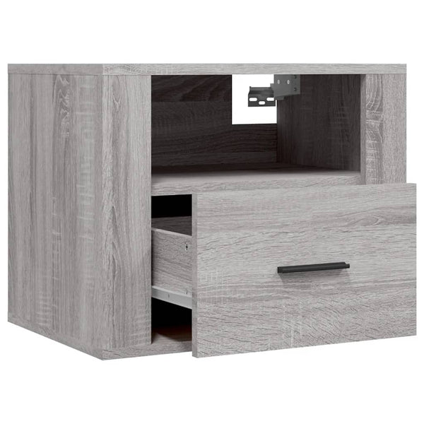 Harmaa seinäkiinnitettävät yöpöydät Wili 50x36x40cm (2 kpl sonoma)