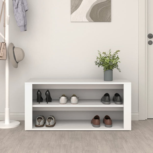 Weißer Schuhschrank Hore 100x35x45cm (Holz)