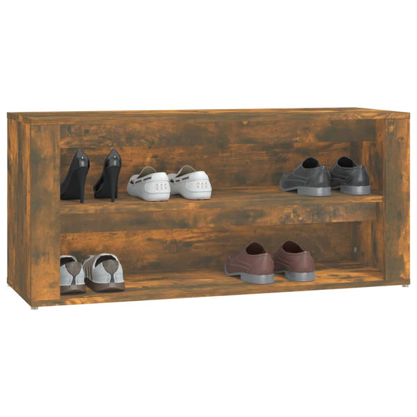 Schuhregal Räuchereiche Hore 100x35x45cm (Holz)