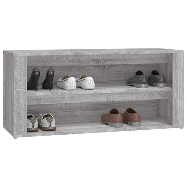 Graues Schuhregal Hore 100x35x45cm (Holz)