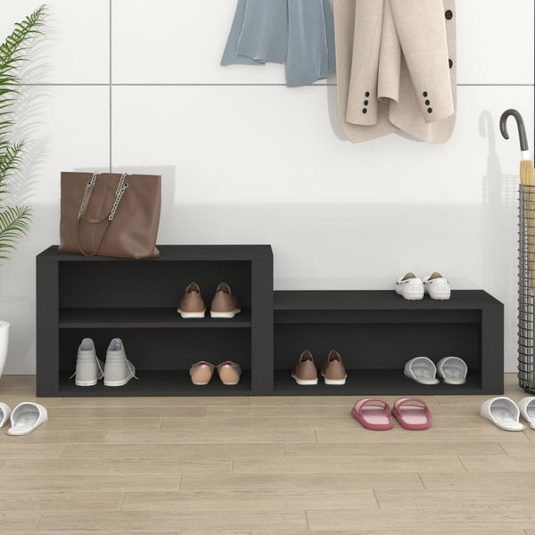 Schwarzer Schuhschrank Partiu 150x35x45cm (Holz)